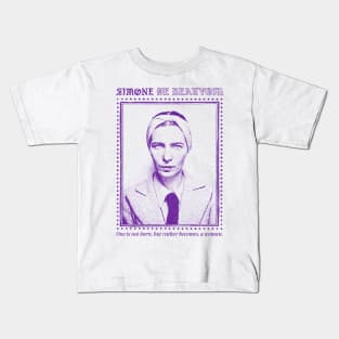 Simone de Beauvoir // Retro Style Design Kids T-Shirt